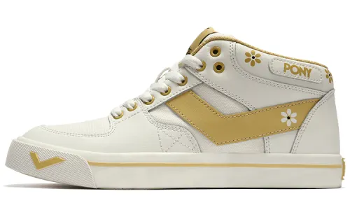 Pony Atop Casual Cushioning Slip Resistant Cushioning Slip Resistant Low top Skateboard Shoes Women's Raw White