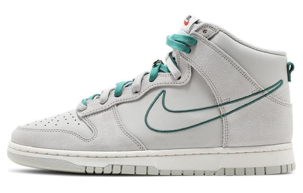 Мужские кеды Nike Dunk High First Use (бело-зеленые)