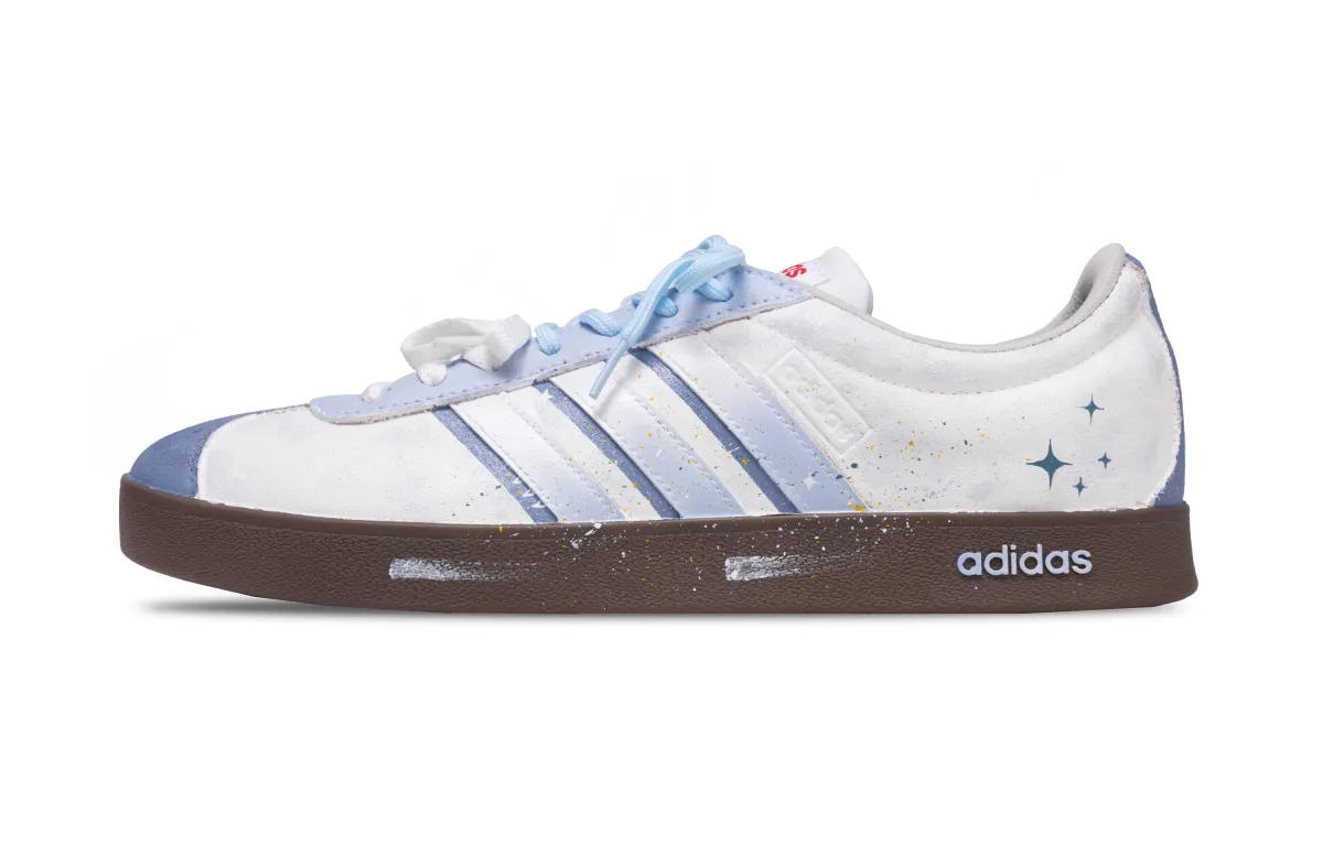 Adidas VL COURT 2.0 Funi Xingji Leather Cushioning, Wear Resistant Low top Skateboard Shoes Unisex Blue White