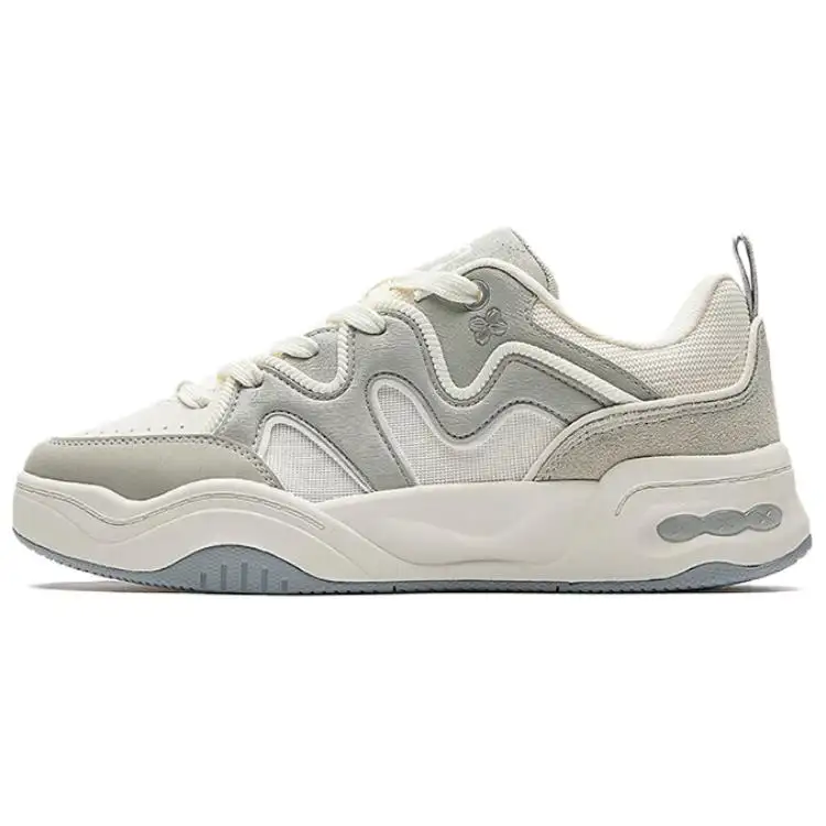 Anta Butter Bun Slip Resistant Abrasion Resistant Low top Skateboard Shoes Women's White Gray