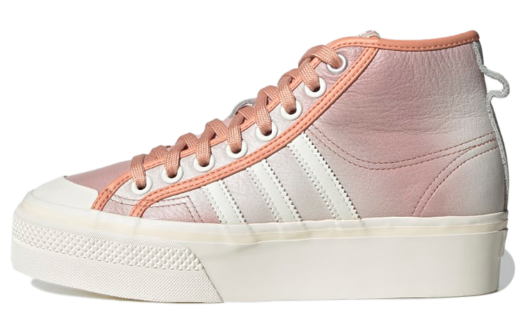 Женские кеды adidas originals Nizza Platform Mid (бежевый / розовый)