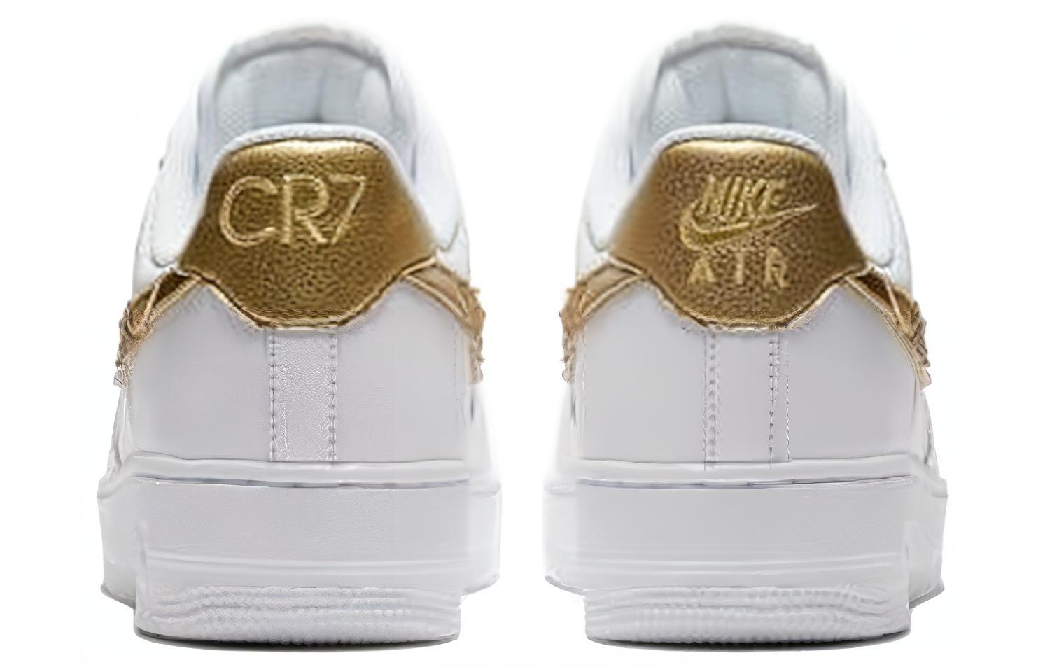 Мужские кроссовки Nike Air Force 1 (бело-золотые) — фото 3