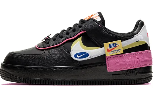 Nike Air Force 1 Low Shadow Removable Patches Black Pink Women's
