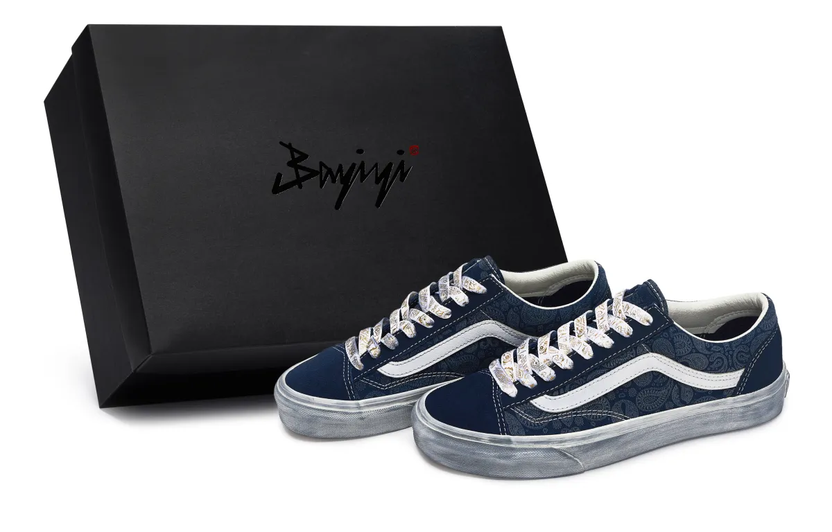 Vans Style 36 811 Manufacturing, Cashews Blue Dyed, Special Shoe Box Abrasion Resistant Low top Skateboard Shoes Unisex