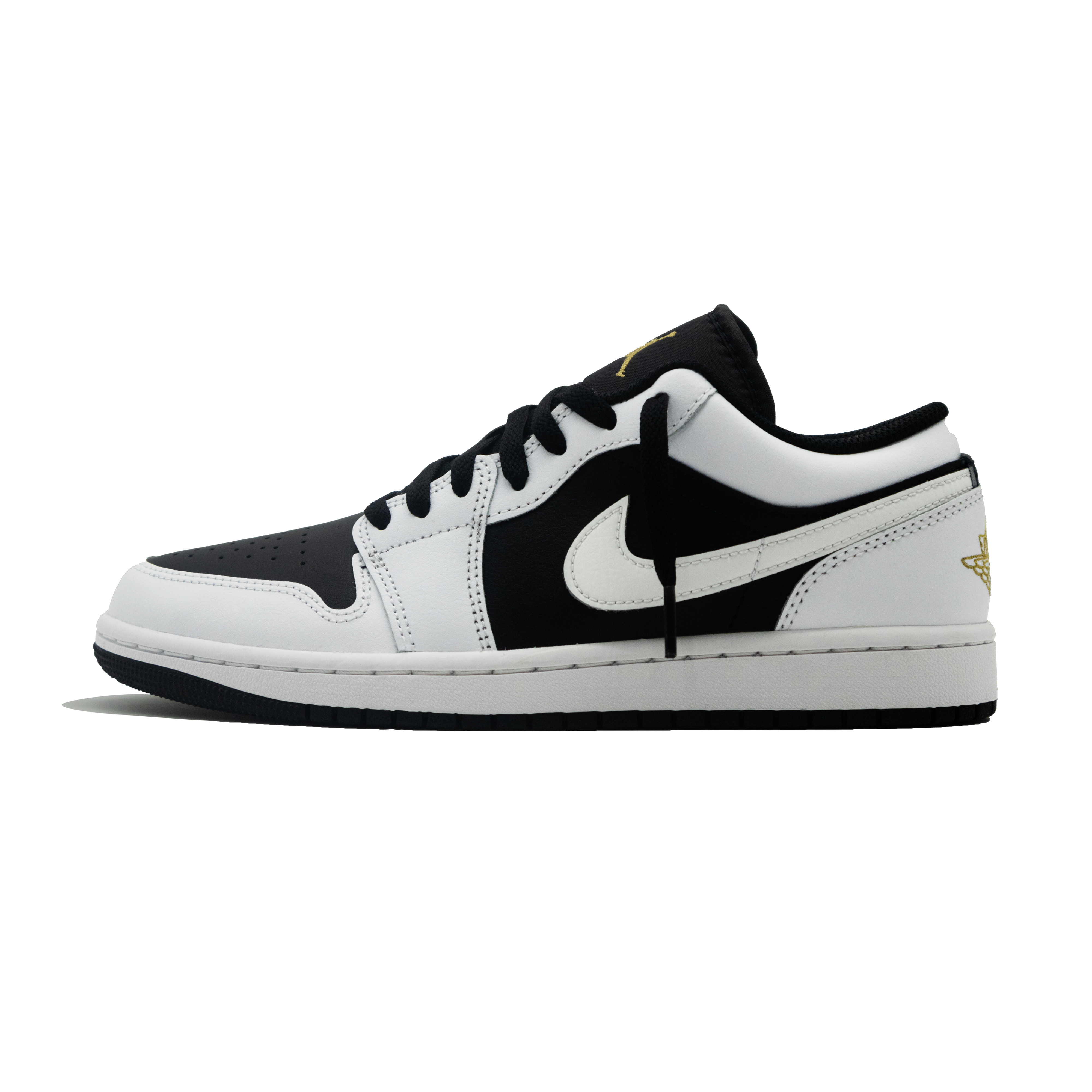 Jordan Air Jordan 1 Ink White Abrasion Resistant Abrasion Resistant Low top Skateboard Shoes Unisex Black White