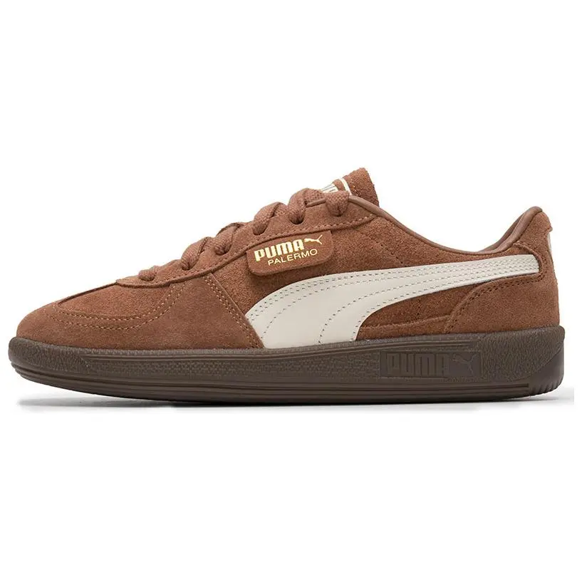 PUMA Palermo Abrasion Resistant Breathable Low top German Army Trainers Unisex Brown