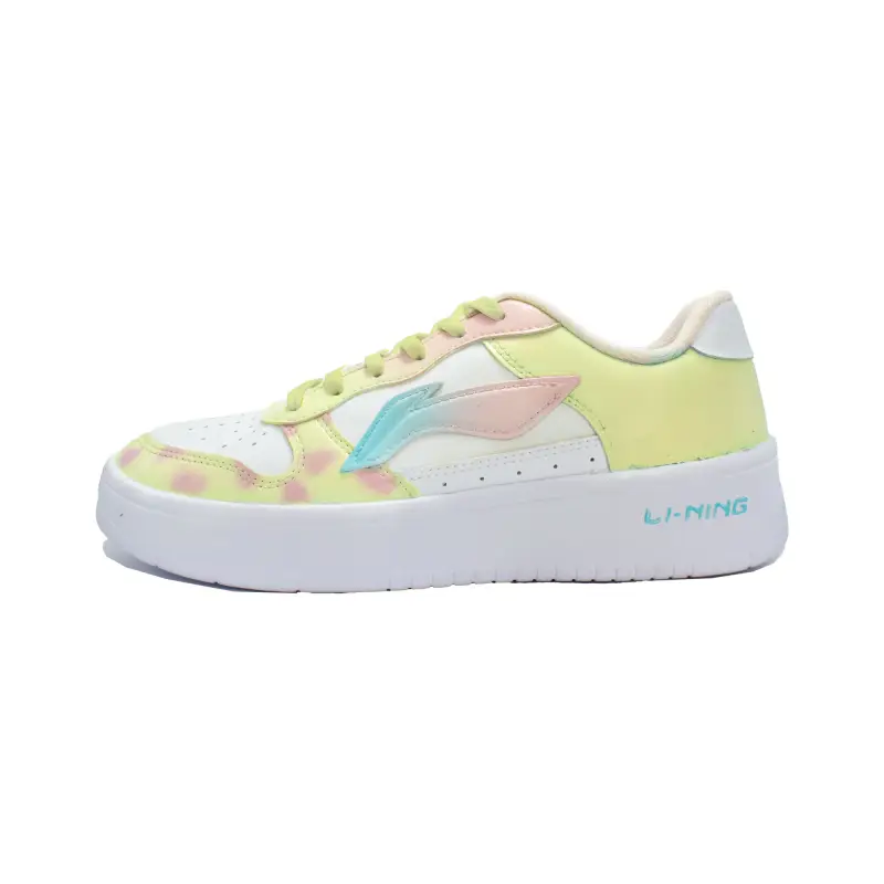 Li Ning Floating Boat Lightweight Abrasion Resistant Coverage Low top Skateboard Shoes Unisex Yellow
