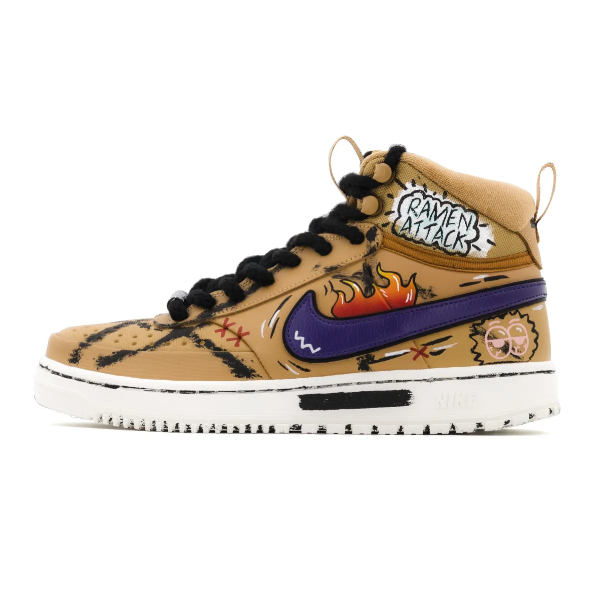 Nike Court Vision Mid Wear resistant And Lightweight Mid top Skateboard Shoes Men's Brown