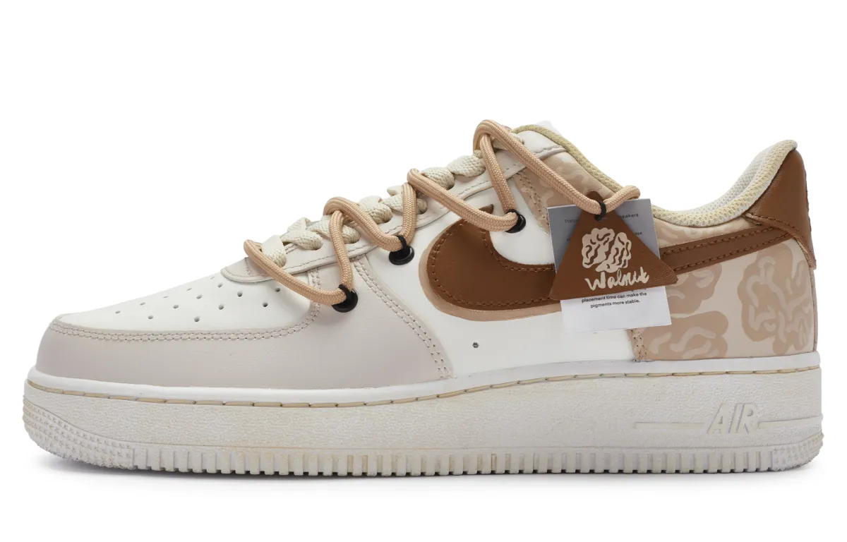 Nike Air Force 1 Slip Resistant Slip Resistant Low top Skateboard Shoes Men's Beige Brown
