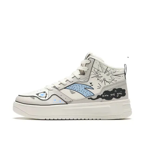 Anta Slip Resistant Abrasion Resistant Slip Resistant Abrasion Resistant High top Skateboard Shoes Men's White Black