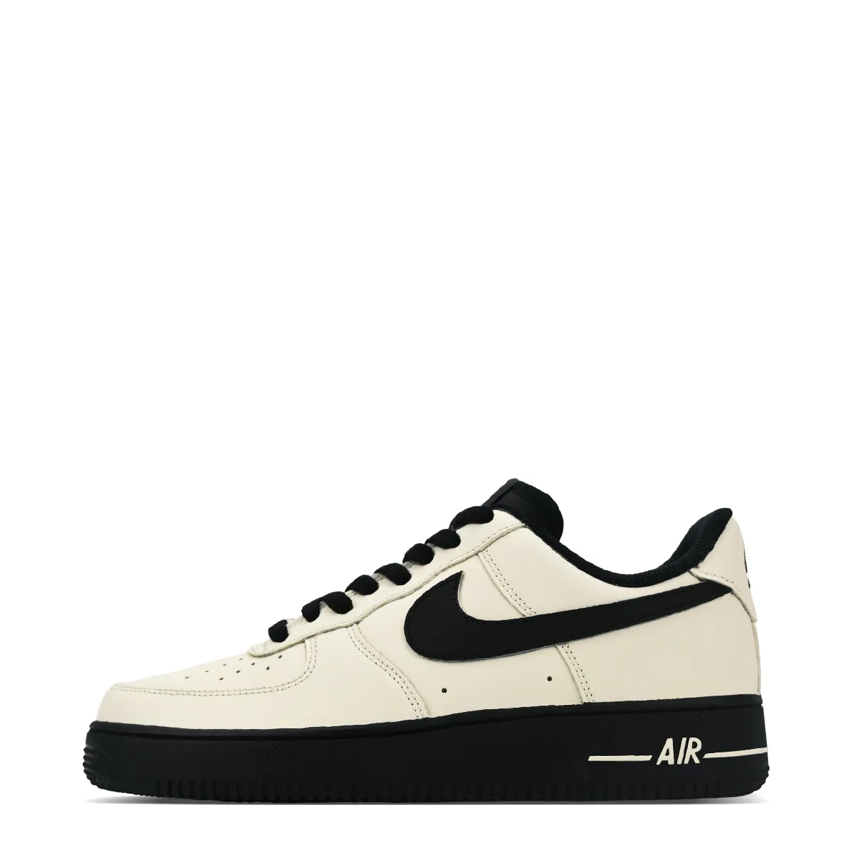 Nike Air Force 1 07 Leather Abrasion Resistant Low top Skateboard Shoes Unisex Beige Black