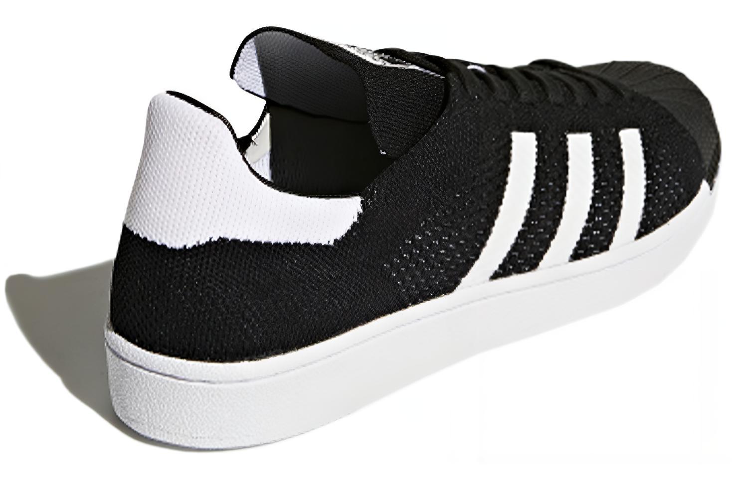 Мужские кеды adidas originals Superstar Primeknit (черно-белые) — фото 4