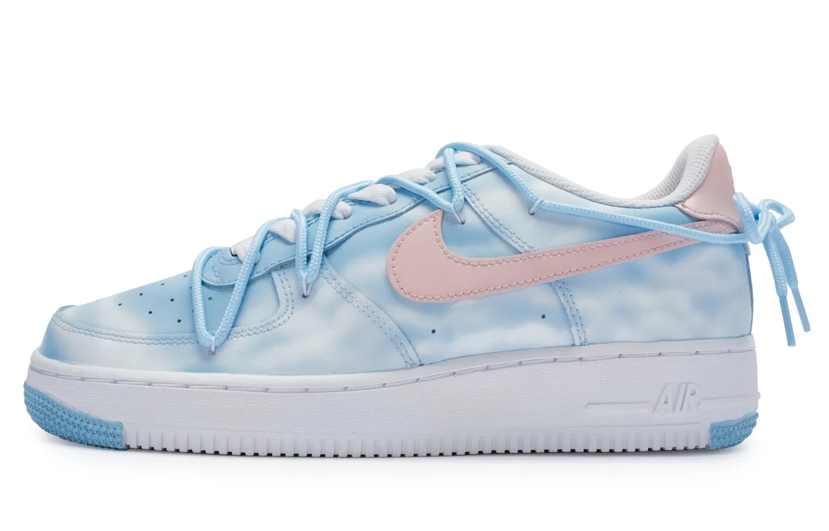 Nike Air Force 1 Low top Skateboard Shoes Men's Blue White Pink