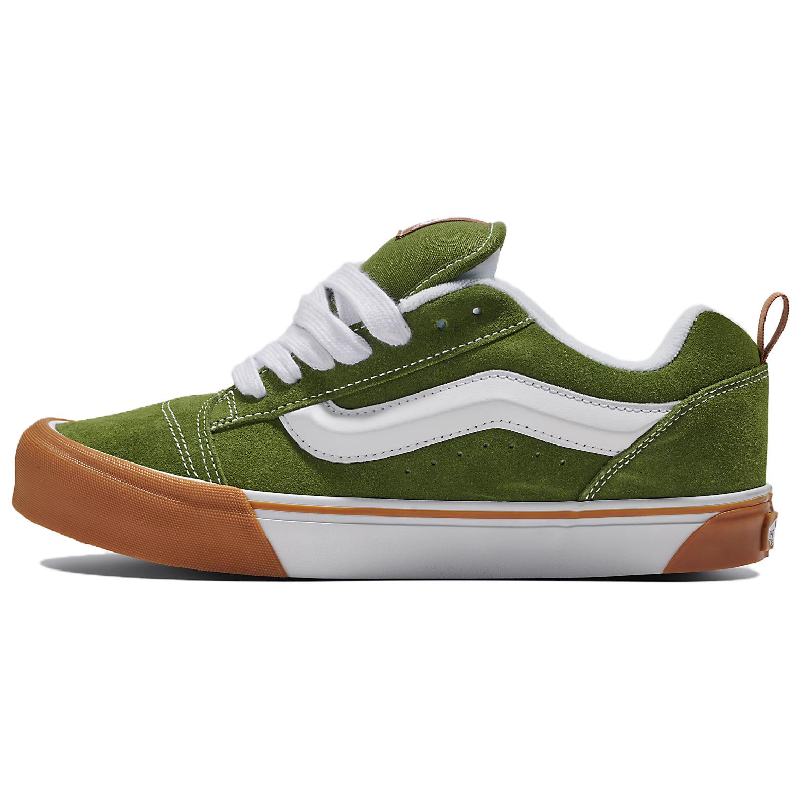 Кеды Vans Knu Skool (зелено-бело-коричневые)