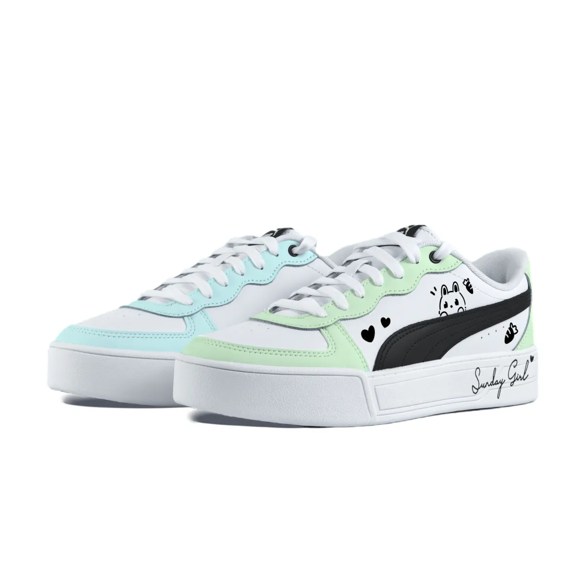PUMA Skye Abrasion Resistant Balance Low top Skateboard Shoes Women's Blue Green