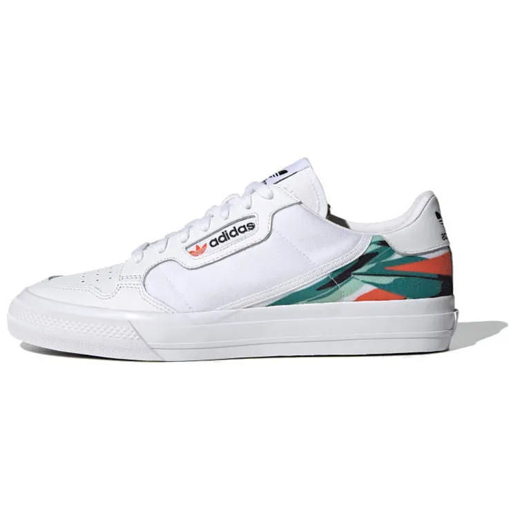 Adidas Originals Continental Vulc Synthetic Leather Slip Resistant Low top Skateboard Shoes Unisex White Green Pink