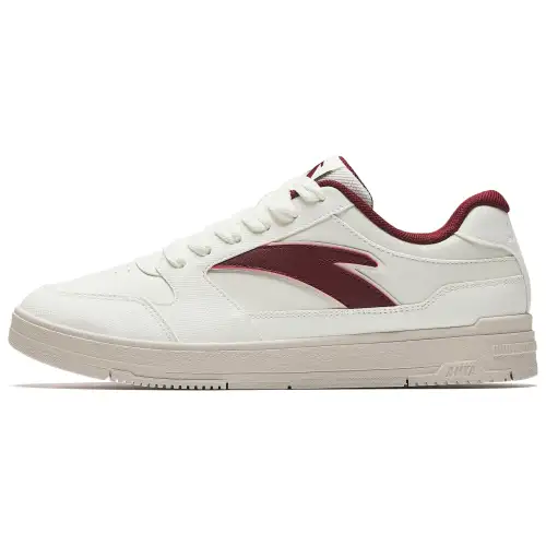Anta Non slip Lightweight Low top Skateboard Shoes Men's White Red