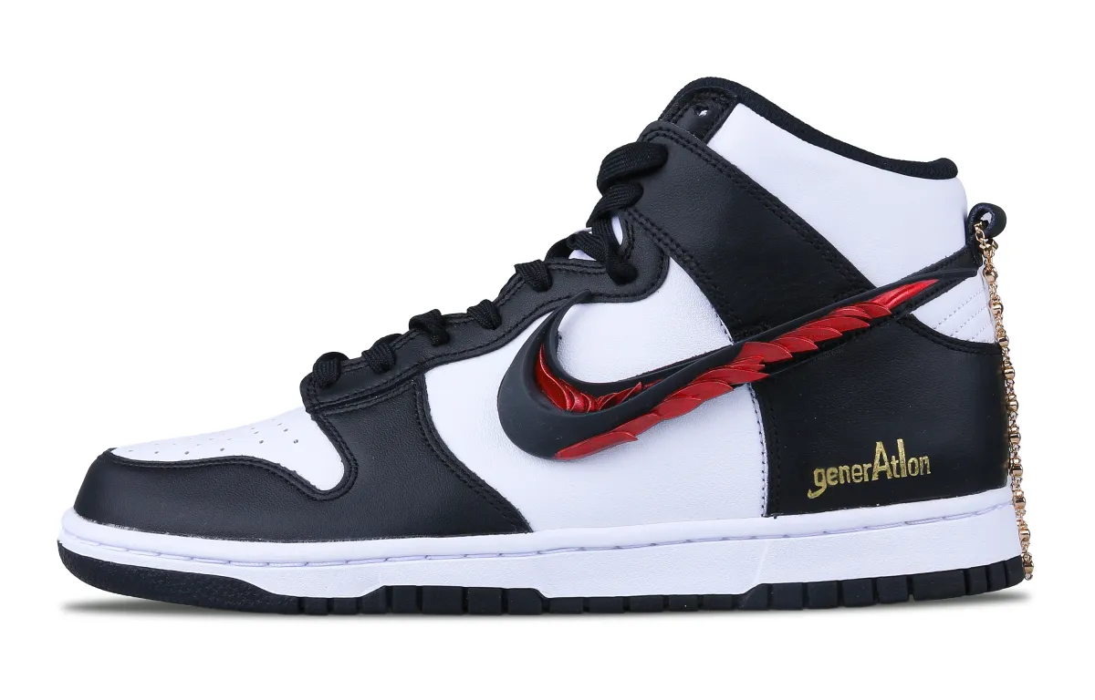 Nike Dunk AI Assisted Design 3D Printing, Dracula, Deconstruction High top Skateboard Shoes Men's Black Red