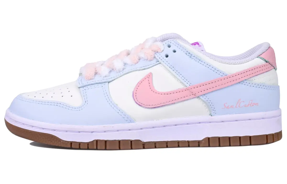 Nike Dunk Slip Resistant Low top Skateboard Shoes Women's Pink Blue