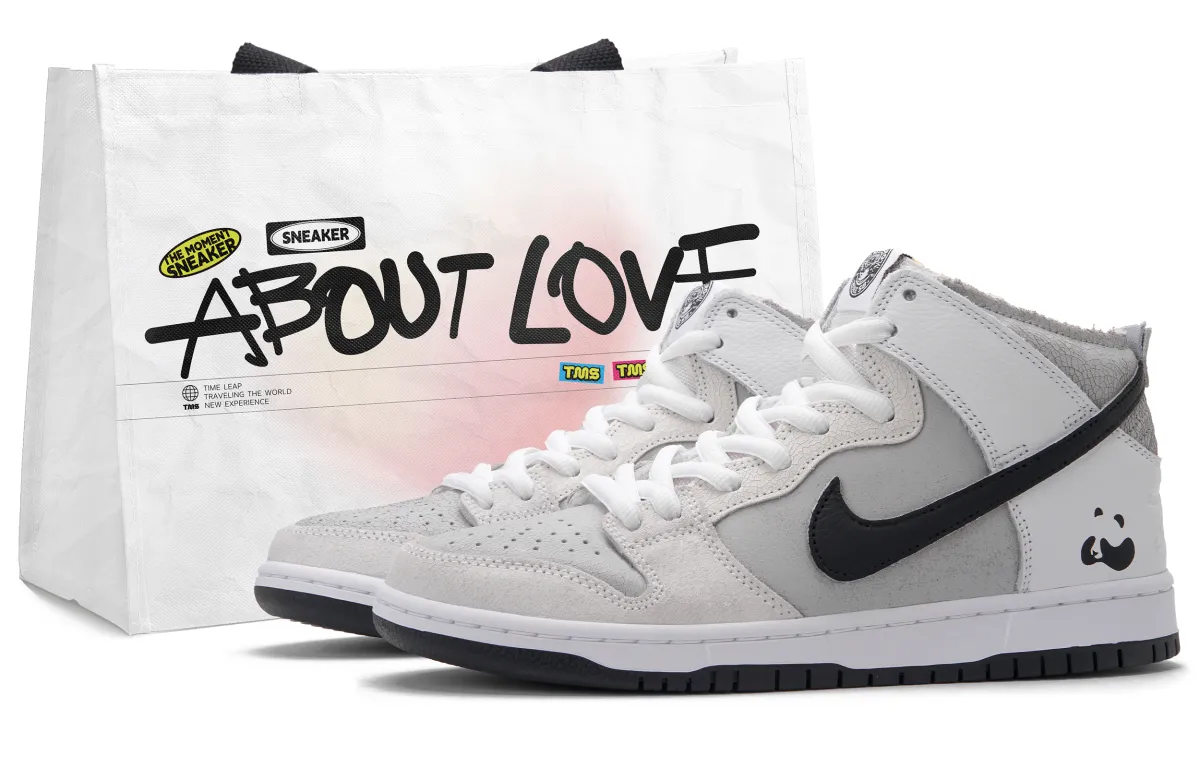 Nike Dunk High Misty Rain Panda Mid top Skateboard Shoes Unisex Black White Gray