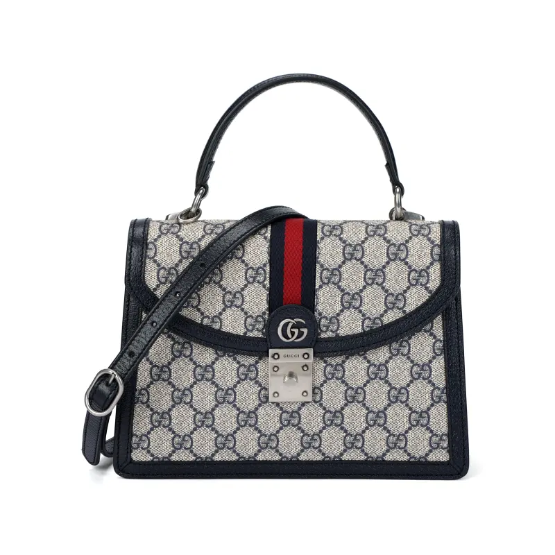 GUCCI Ophidia Canvas Leather Shoulder Bag, Crossbody Bag, Handbag Small Women's Blue/Beige