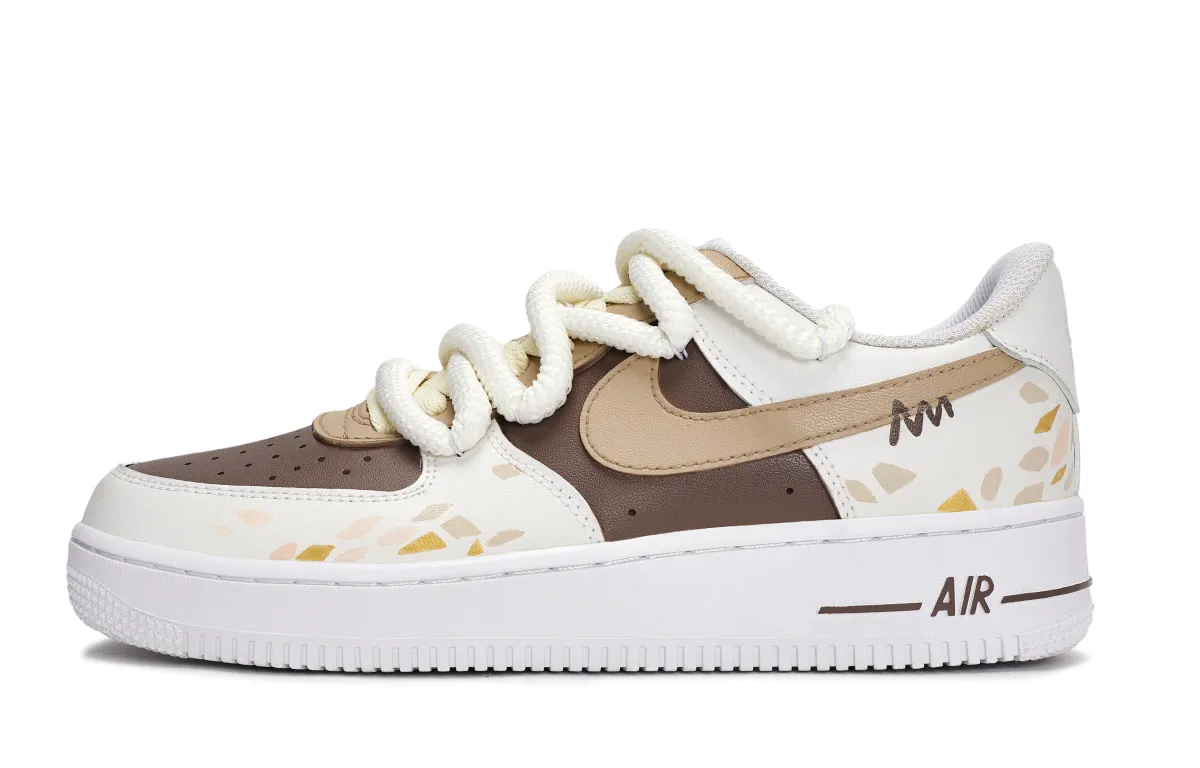 Nike Air Force 1 Marvelous Brushstrokes, Years Upon Years Slip Resistant Abrasion Resistant Low top Skateboard Shoes