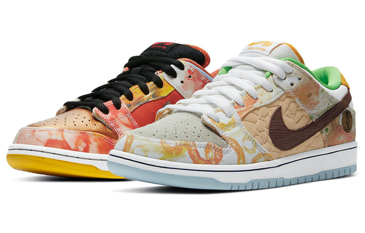 Кроссовки Nike Dunk SB Low (золотой / серебристый / коричневый / красный)