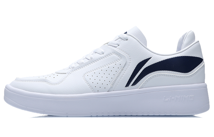 Li Ning Street Player Comfortable Low top Skateboard Shoes Unisex White Blue