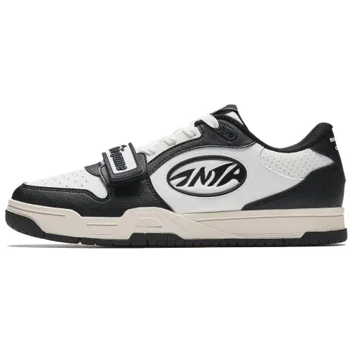 Anta STG Coverage Slip Resistant Abrasion Resistant Height Increasing Low top Skateboard Shoes Men's Black White
