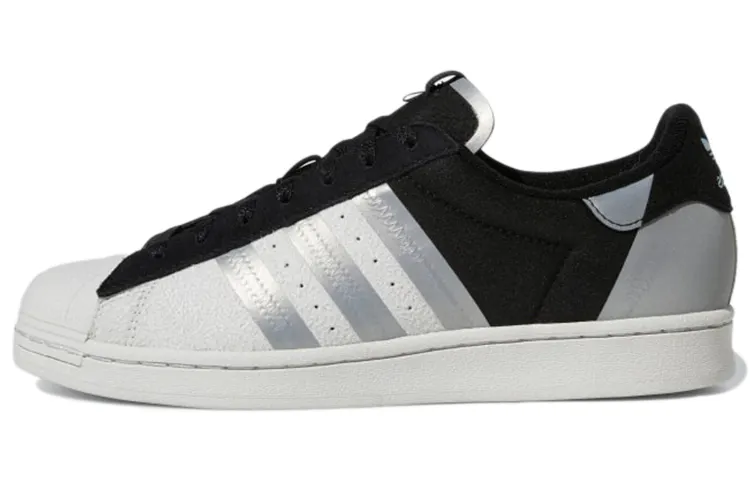 adidas originals Superstar Black Silver Metallic