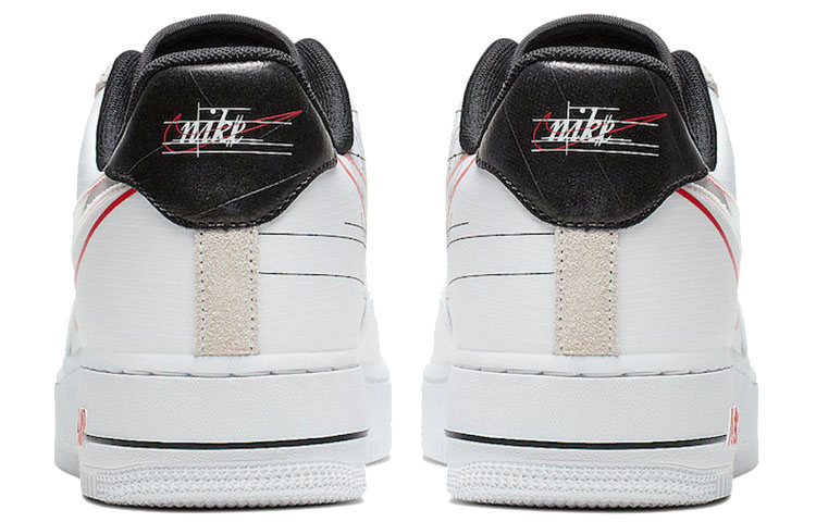 Кеды Nike Air Force 1 Script Swoosh (бело-красные) — Белый — фото 5