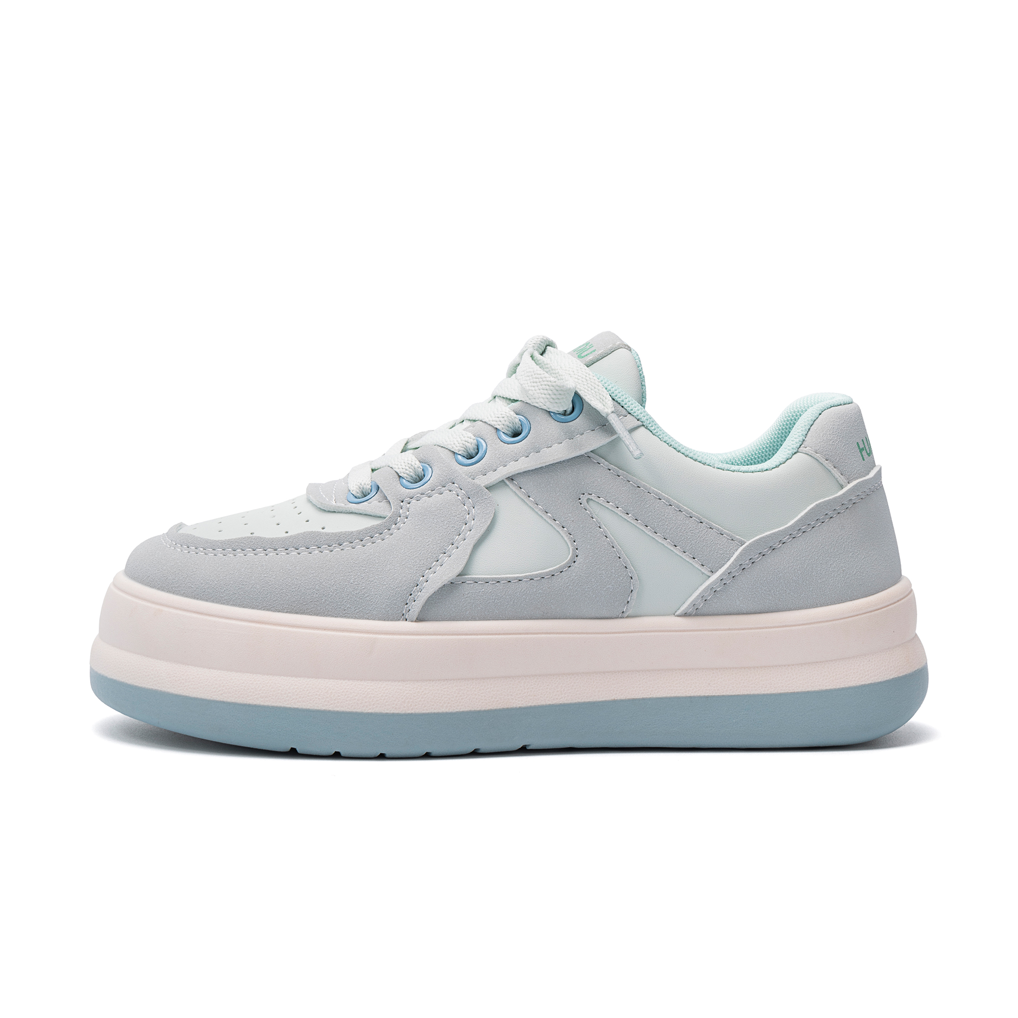 Global HUANQIU synthetic leather, fashionable and versatile, Air Force One, comfortable, casual sports and cute bread shoes, girly dopamine, non-slip and wear-resistant, low-cut sneakers, women's blue