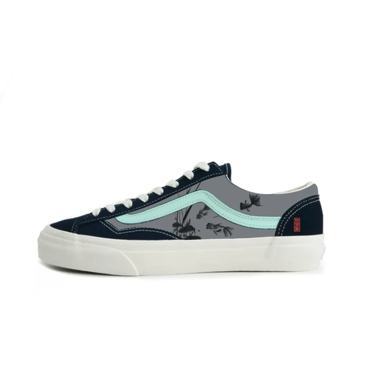 Vans Style 36 Suede Slip Resistant Abrasion Resistant Low top Skateboard Shoes Unisex Blue Gray