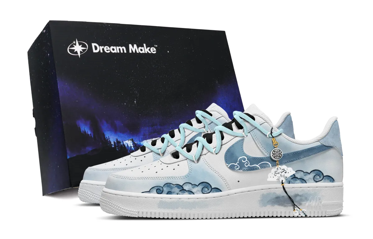 Nike Air Force 1 Abrasion Resistant Low top Skateboard Shoes Unisex Blue White