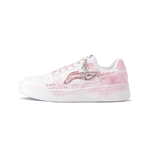 Li Ning Floating Boat Abrasion Resistant Coverage Low top Skateboard Shoes Unisex Pink