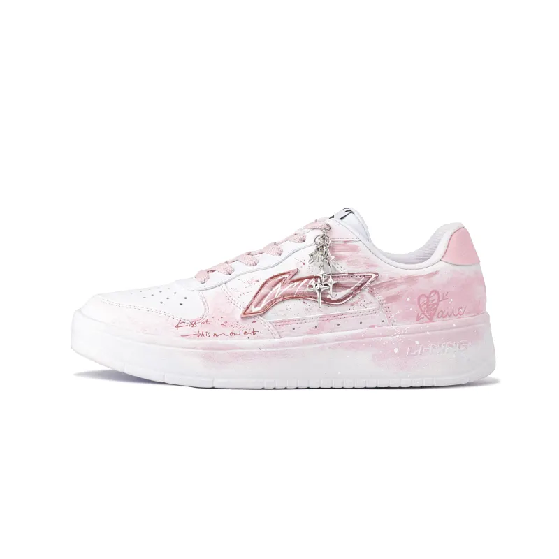 Li Ning Floating Boat Abrasion Resistant Coverage Low top Skateboard Shoes Unisex Pink