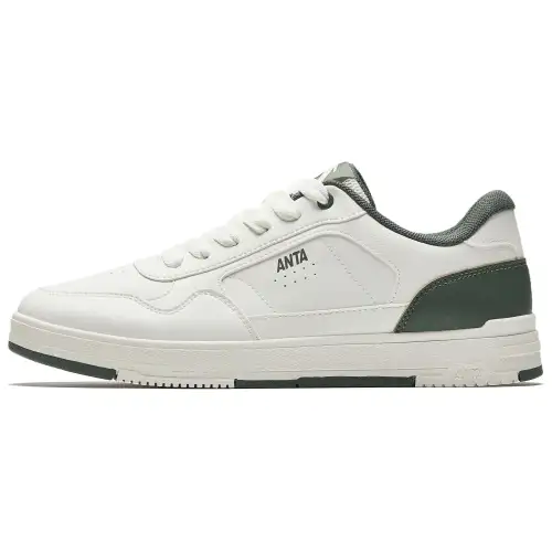 Anta Athleisure Slip Resistant, Abrasion Resistant, Lightweight Low top Skateboard Shoes Men's White Green