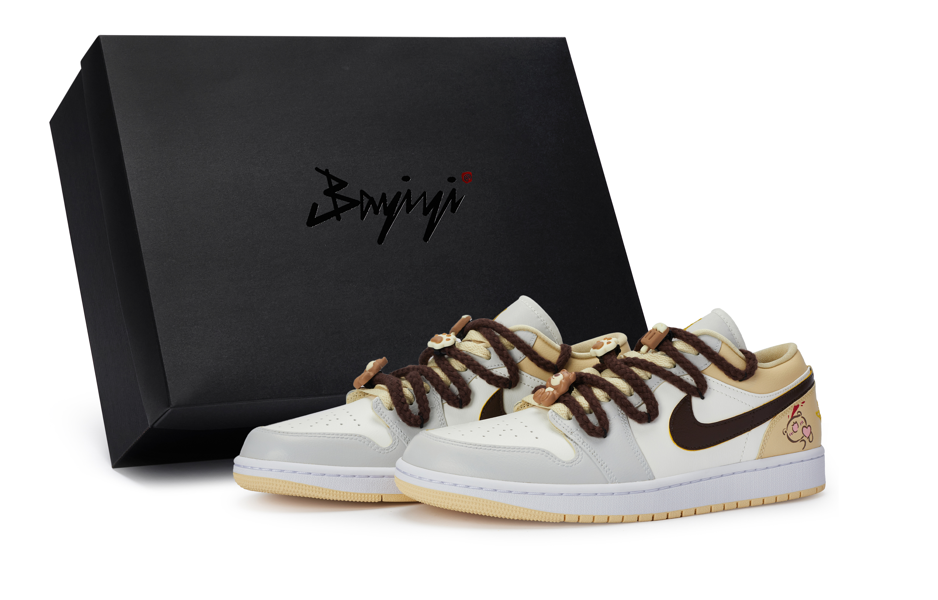 Jordan Air Jordan 1 811 Manufacturing, Chocolate Bear, Special Shoe Box Low top Skateboard Shoes Women's
