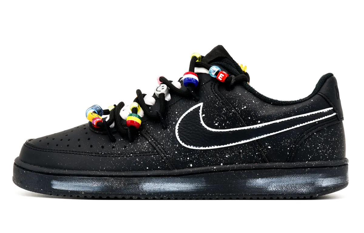 Nike Court Vision Slip Resistant Abrasion Resistant Low top Skateboard Shoes Unisex Black White
