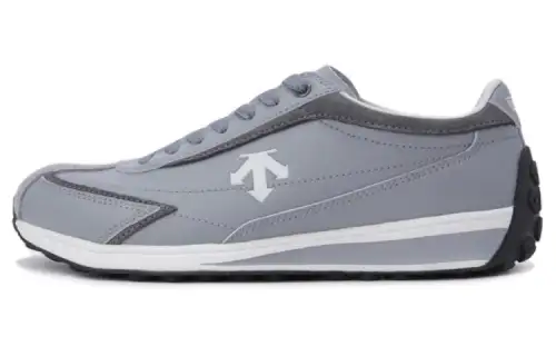 DESCENTE Cron Racer Lace Up Cushioning, Wear Resistant Low top Skateboard Shoes Unisex Gray