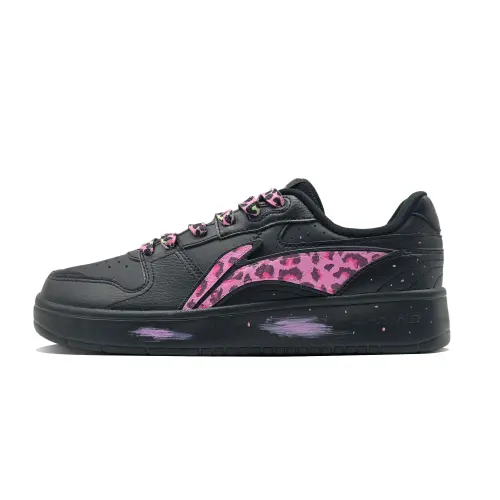 Li Ning Sycee V2 Coverage Slip Resistant And Abrasion Resistant Low top Skateboard Shoes Men's Black Pink