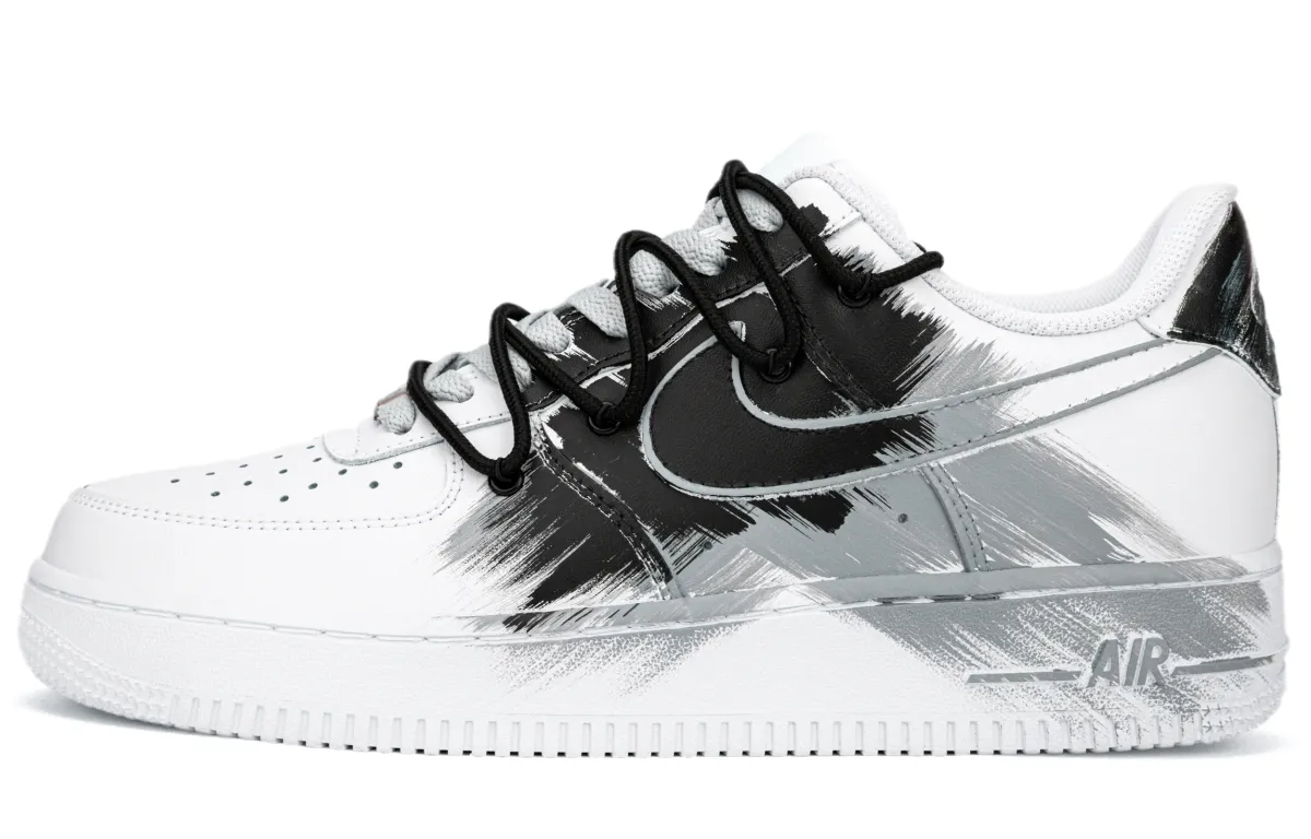 Nike Air Force 1 Low top Skateboard Shoes Unisex Black White Gray