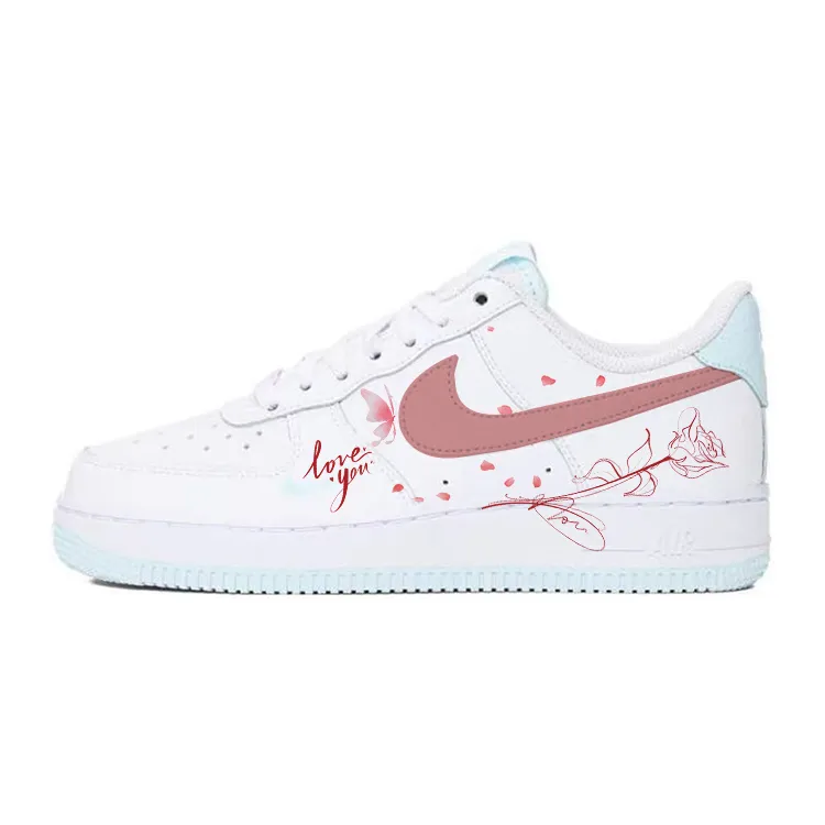 Nike Air Force 1 Skateboard Shoes Unisex Low Top Pink/White