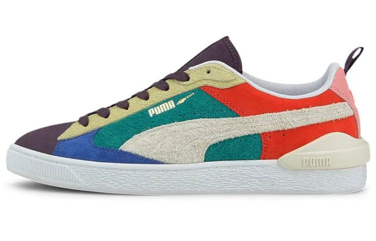 PUMA Suede Bloc Wtformstrip Leisure Board Shoes Purple/Blue/Green