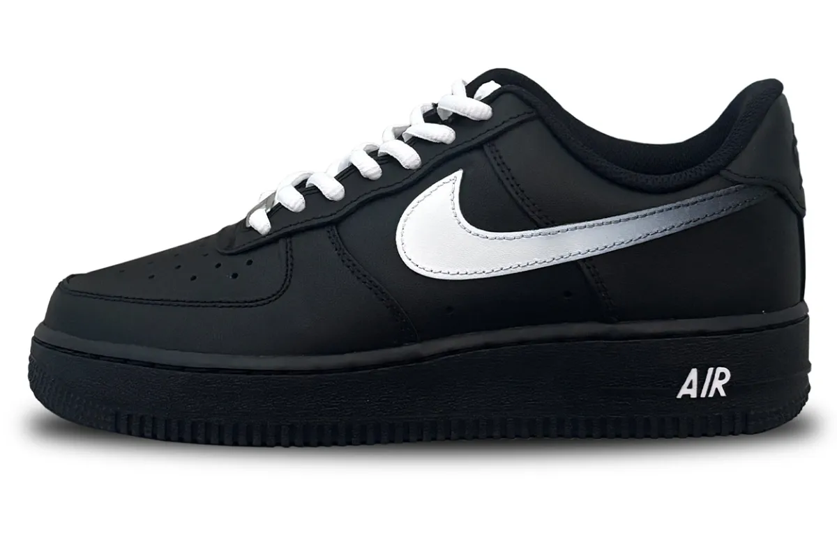 Nike Air Force 1 Slip Resistant Abrasion Resistant Low top Skateboard Shoes Unisex Black White