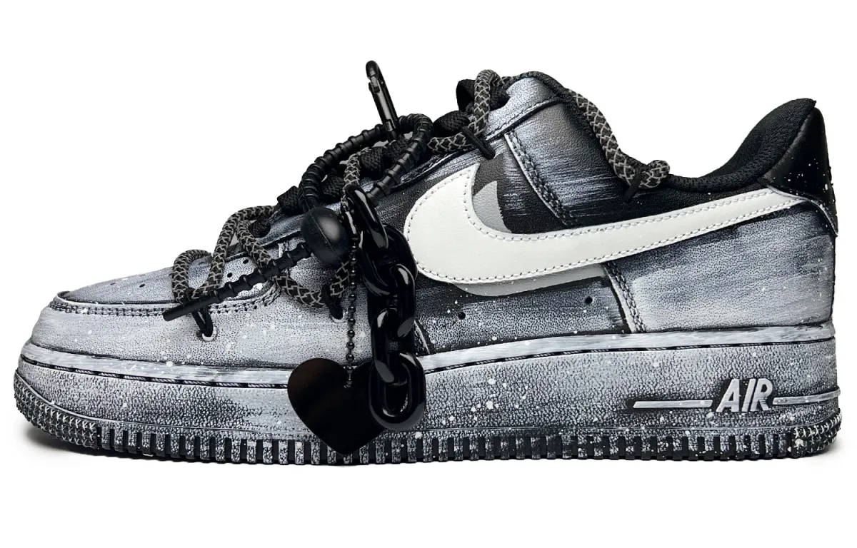 Nike Air Force 1 Skateboard Shoes Unisex Low Top Black/White/Gray