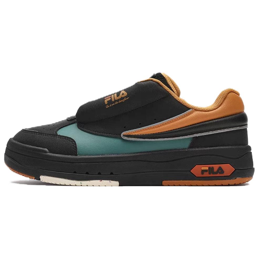 FILA Mix Textile, Synthetic Leather Comfortable Abrasion Resistant Low top Skateboard Shoes Men's Black