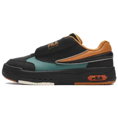 FILA Mix Textile, Synthetic Leather Comfortable Abrasion Resistant Low top Skateboard Shoes Men's Black