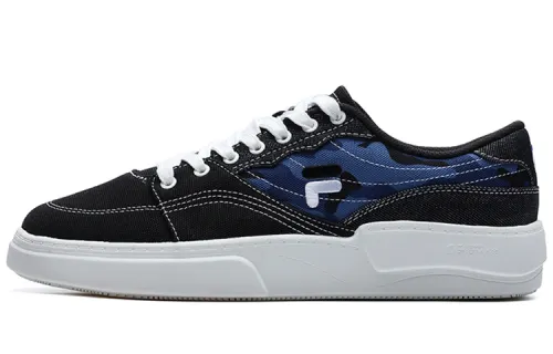 FILA FUSION FLIP Canvas Casual Low top Skateboard Shoes Men's Black Blue