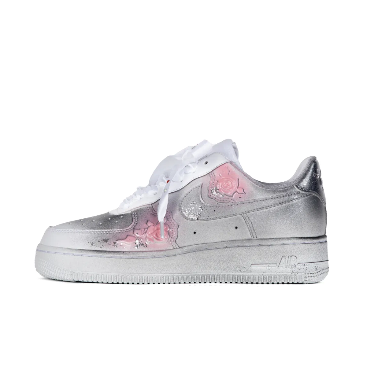 Nike Air Force 1 Slip Resistant Abrasion Resistant Low top Skateboard Shoes Women's Gray Pink